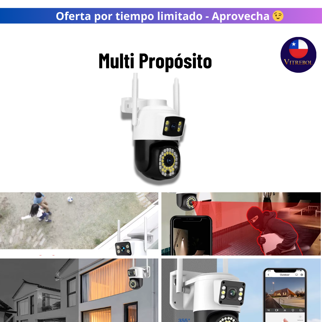 Vigila Cada Detalle en 2K Cámara de Seguridad con Doble Lente y Audio Bidireccional