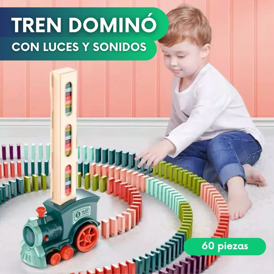 Tren domino con luces y sonidos - 60 piezas
