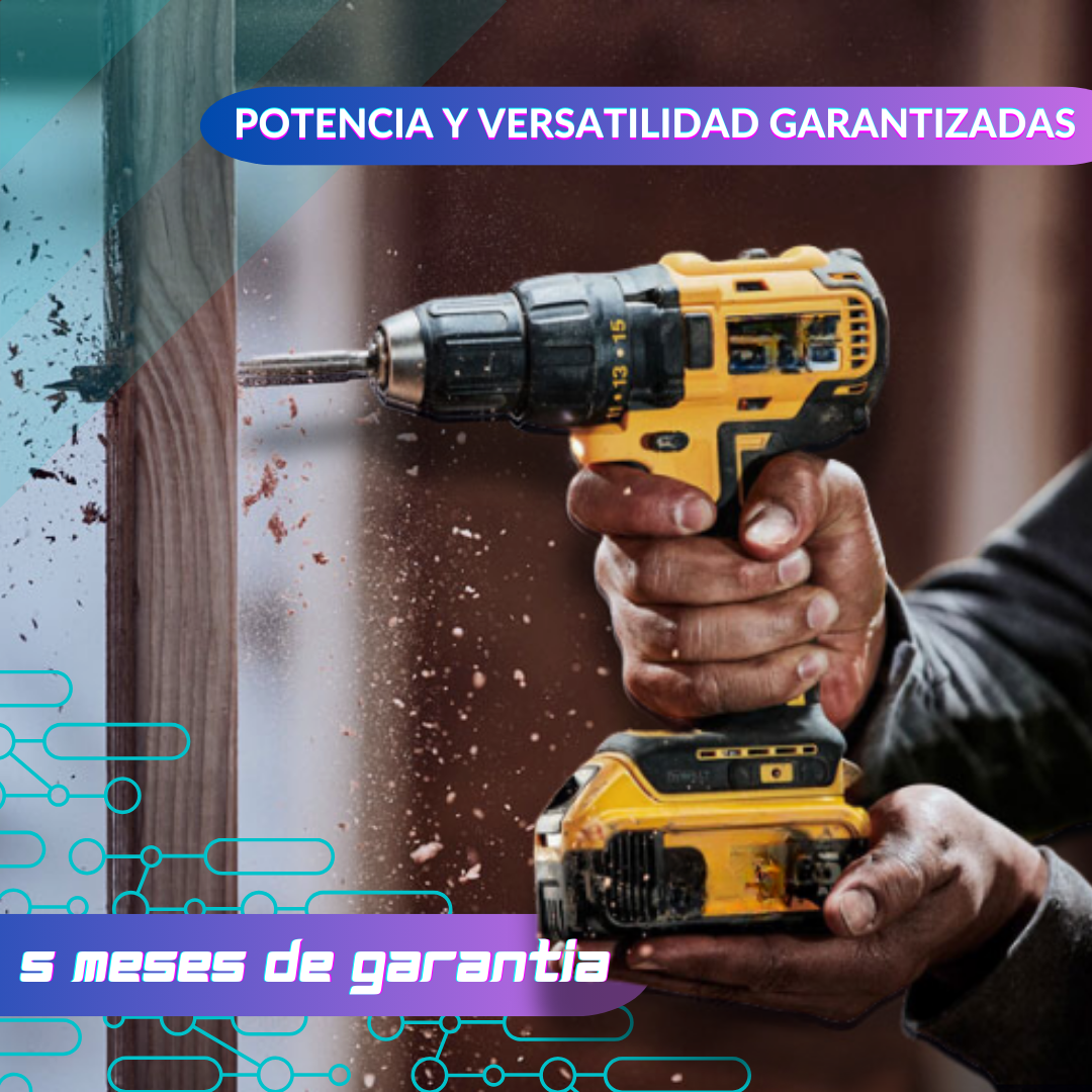 Set 6 en 1: Taladro, Esmeril, Mini Sierra, Cango, Hidrolavadora, Percutor con batería de 68v