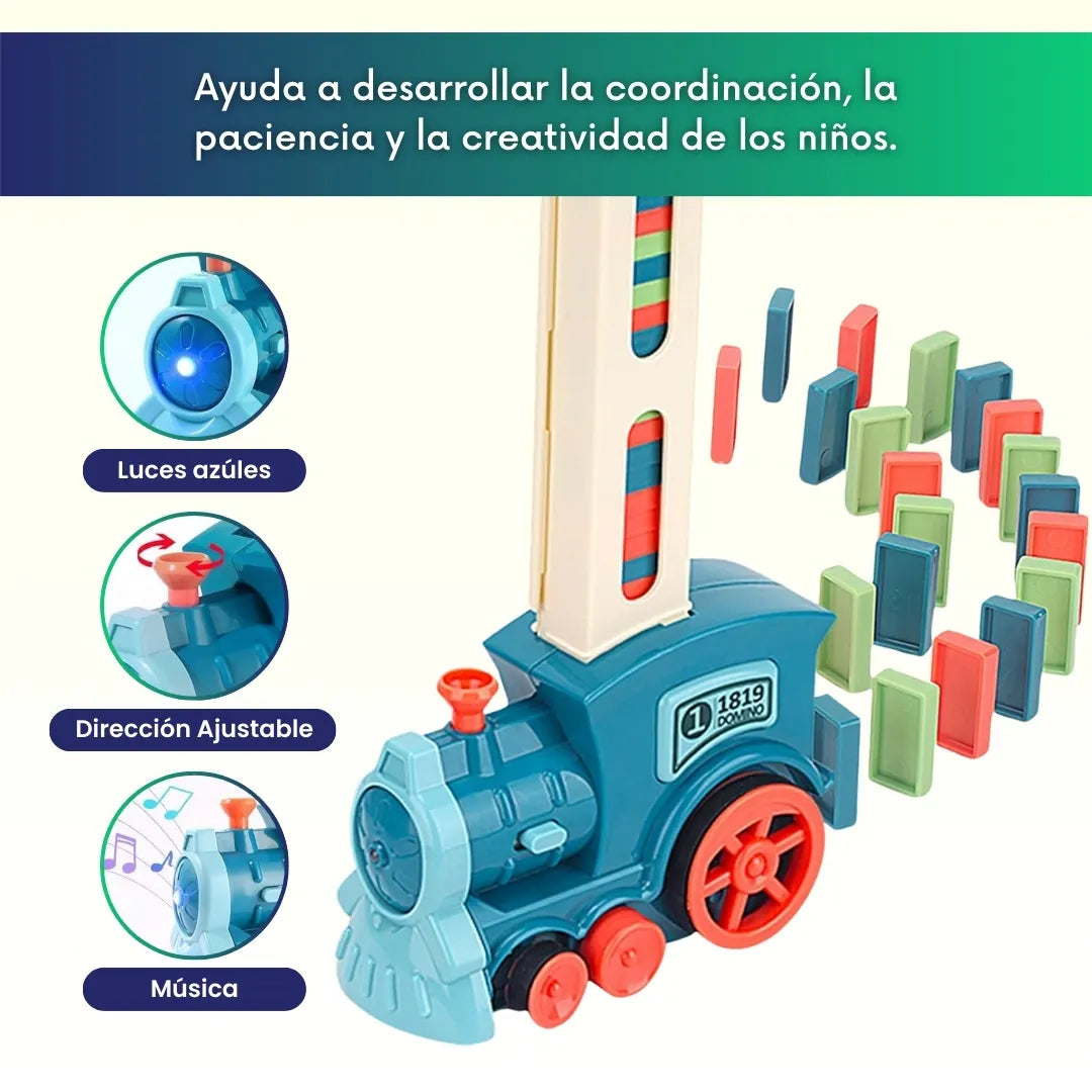Tren domino con luces y sonidos - 60 piezas