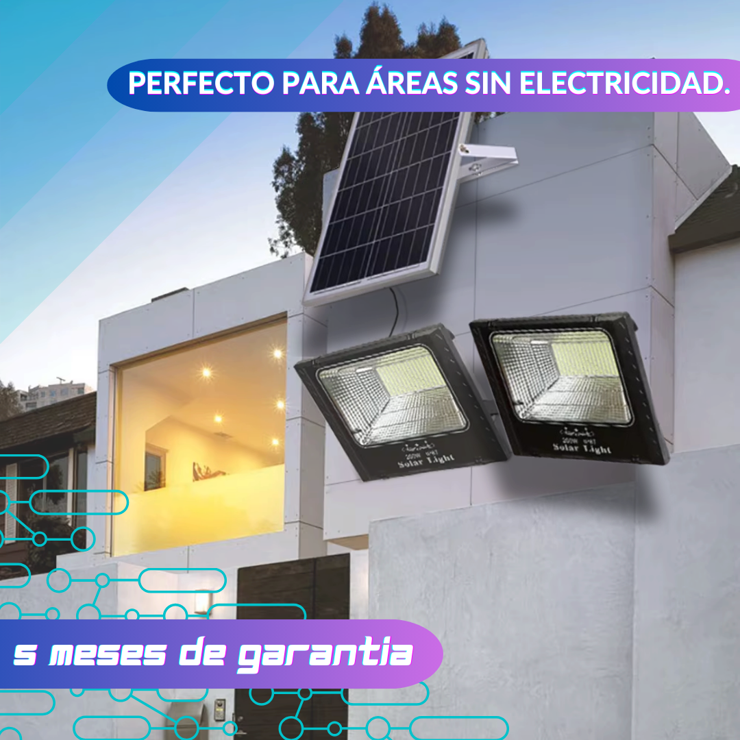 Set de 2 Focos Solar de 200W con Panel Solar Independiente 🌞