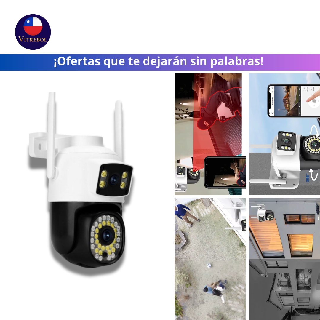Vigila Cada Detalle en 2K Cámara de Seguridad con Doble Lente y Audio Bidireccional