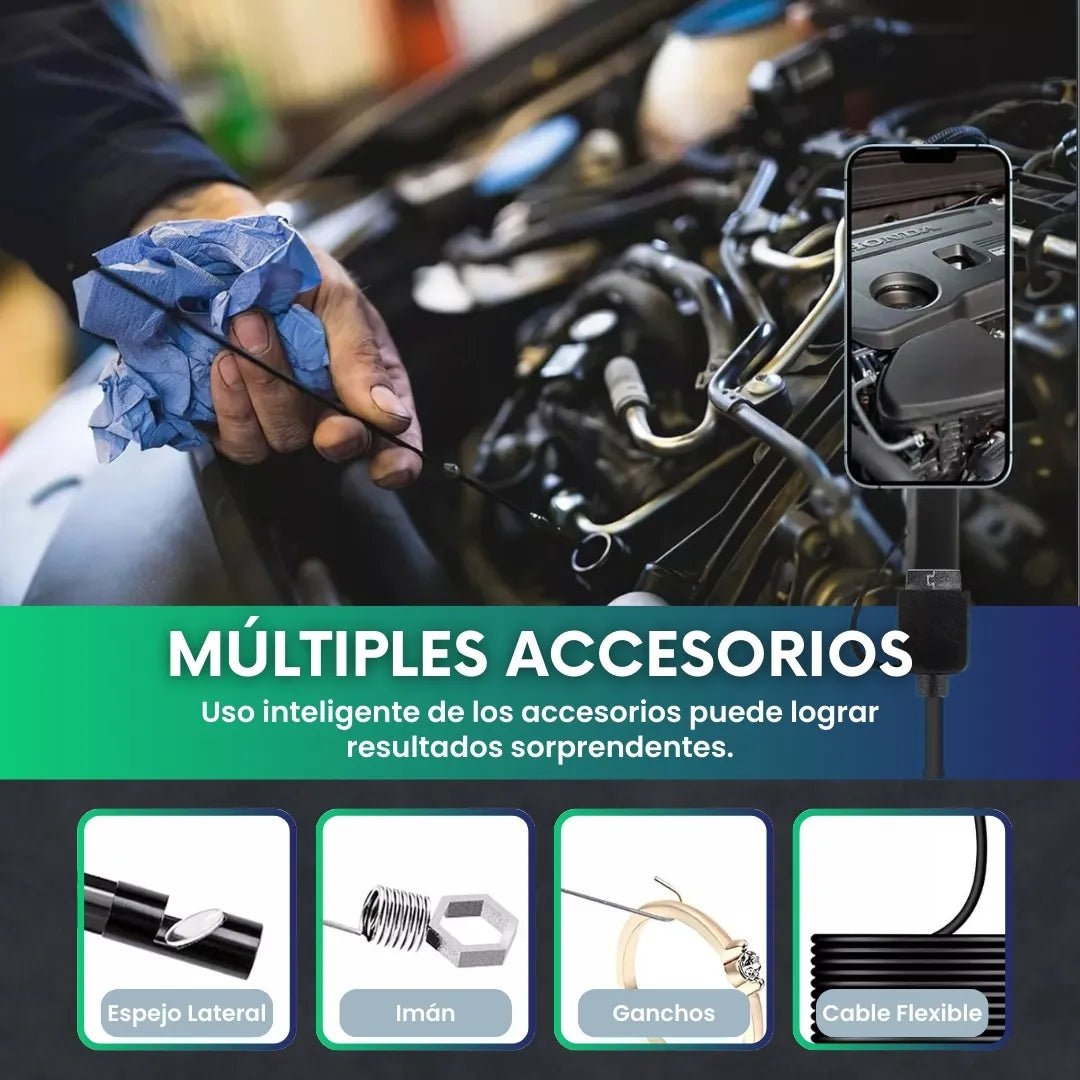 Cámara endoscopio de inspección HD para celulares - 5 metros