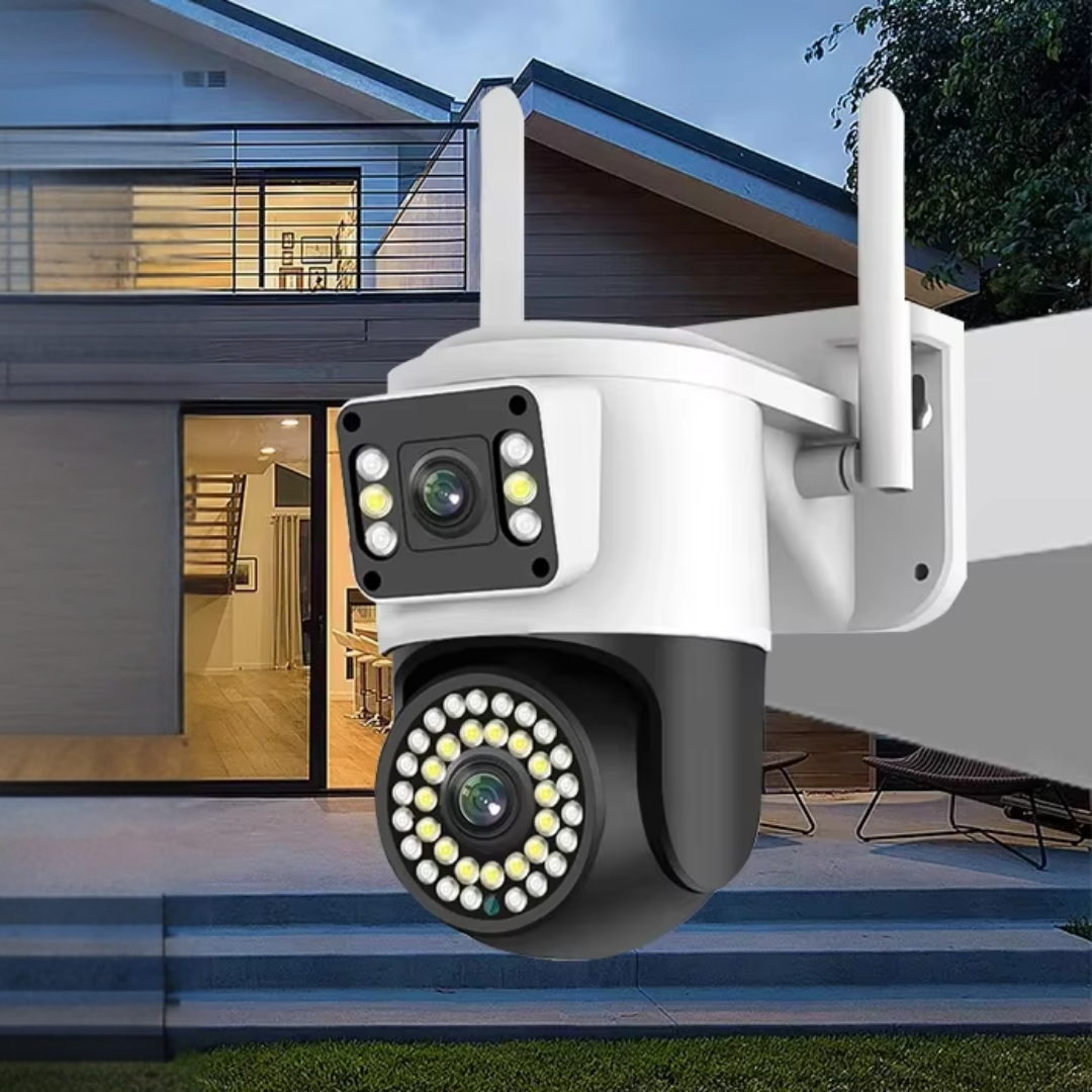 Vigila Cada Detalle en 2K Cámara de Seguridad con Doble Lente y Audio Bidireccional