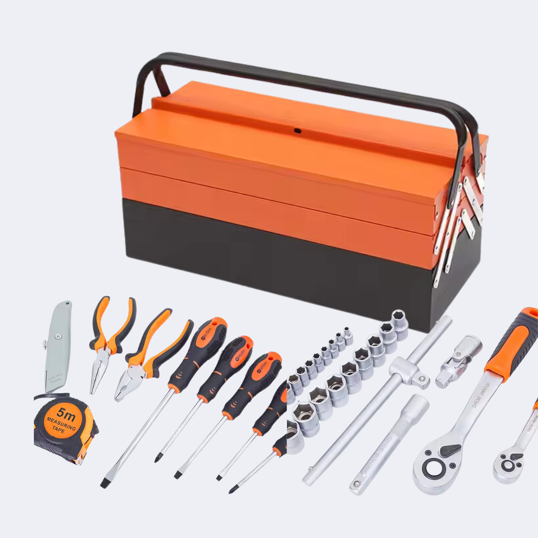 Caja baúl Metálico de herramienta con 85 piezas  - para todos tus trabajos