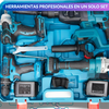 Poderoso Set de 4 herramientas Llave Impacto, Esmeril, Taladro y Rotomartillo