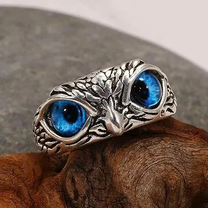Anillo ajustable unisex Buho para la Prosperidad y Buena Suerte