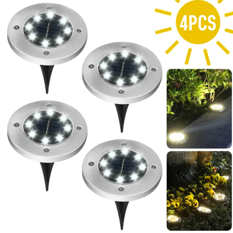 Luces Solares Ecológicas para Jardín (4 unidades Luz Blanca)