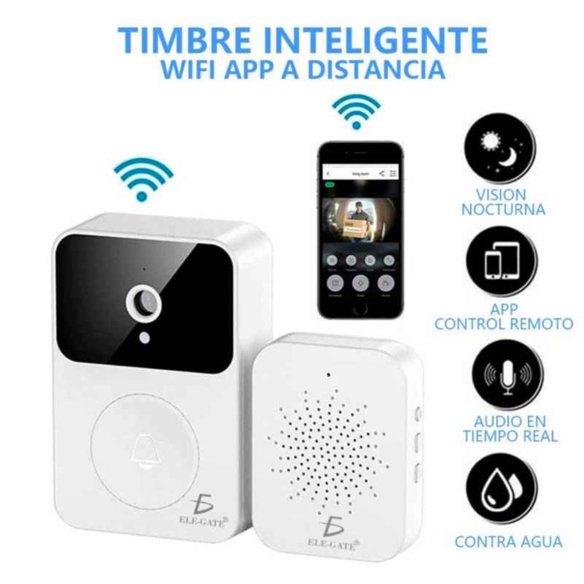 TIMBRE CON CÁMARA INALÁMBRICO INTERCOMUNICADOR