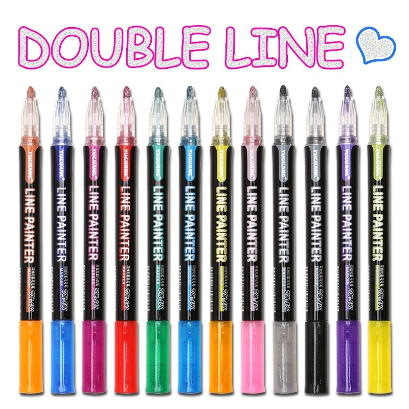 DoubleLine™ - 24 Lápices Metalizados Mágicos