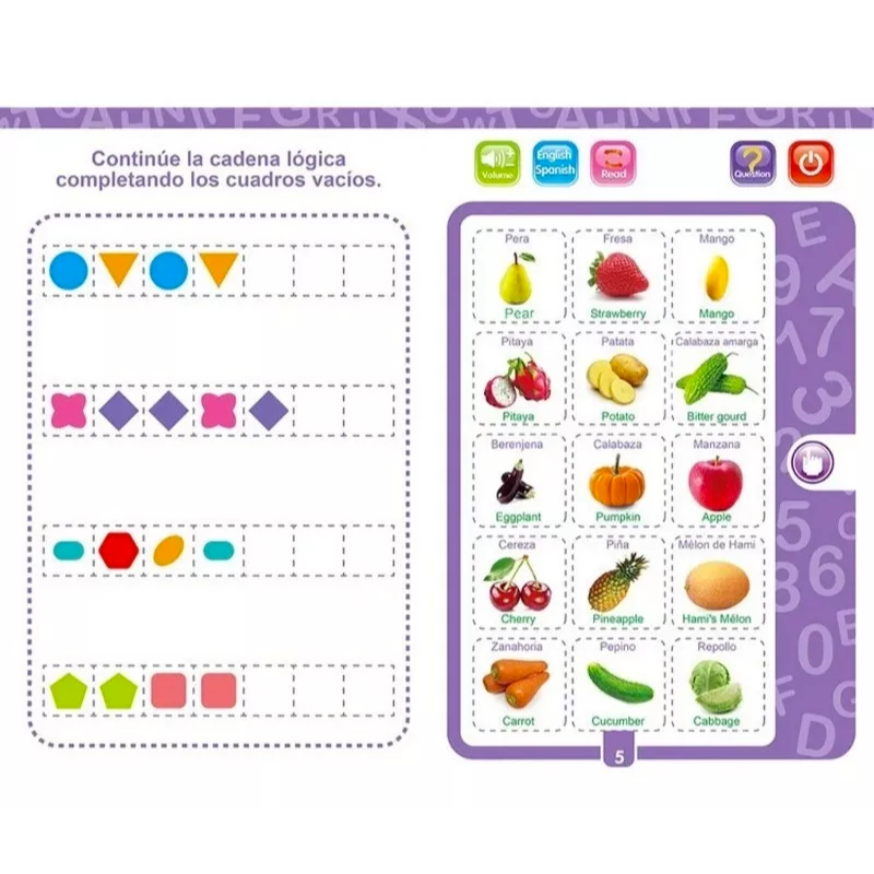 Libro de estudio infantil con sonidos para fácil aprendizaje