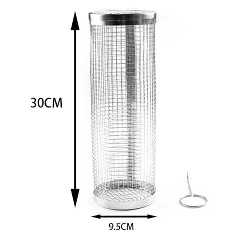 Cilindro de Acero Inoxidable para Parrilla - Ideal para preparar Vegetales y Papas Fritas