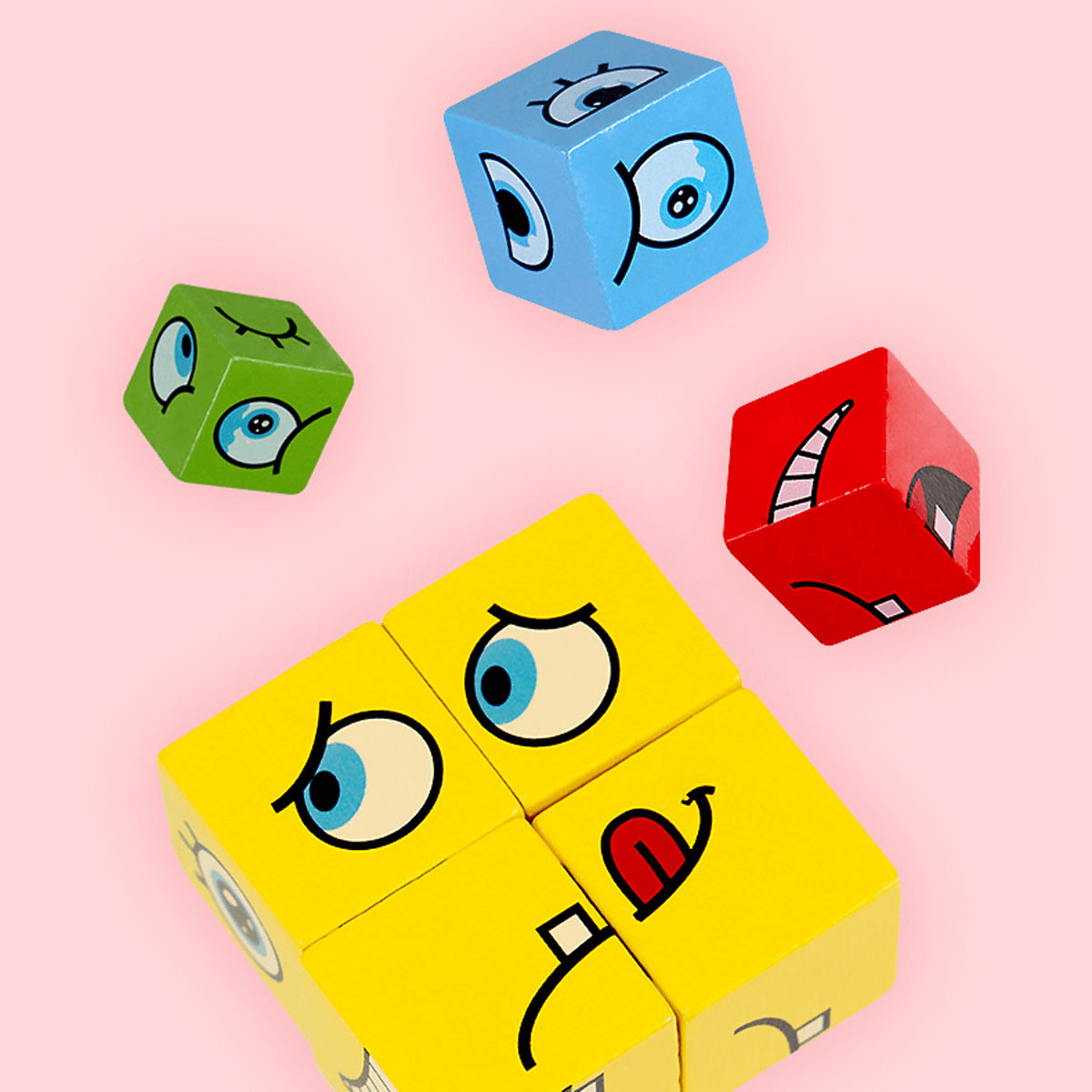 🔥RUBIKS CUBE: JUEGO DE EXPRESIONES CON CUBOS DE CONTRUCCIÓN 👧📚🪅🎨👦